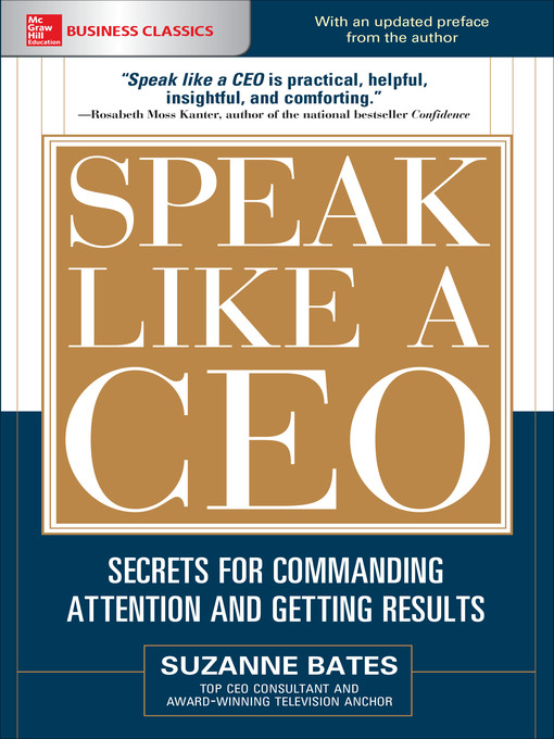 Title details for Speak Like a CEO by Suzanne Bates - Wait list